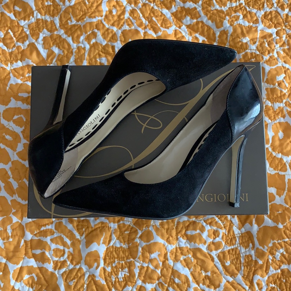 Black Suede Enzo Angiolini Pointed Toe Pumps